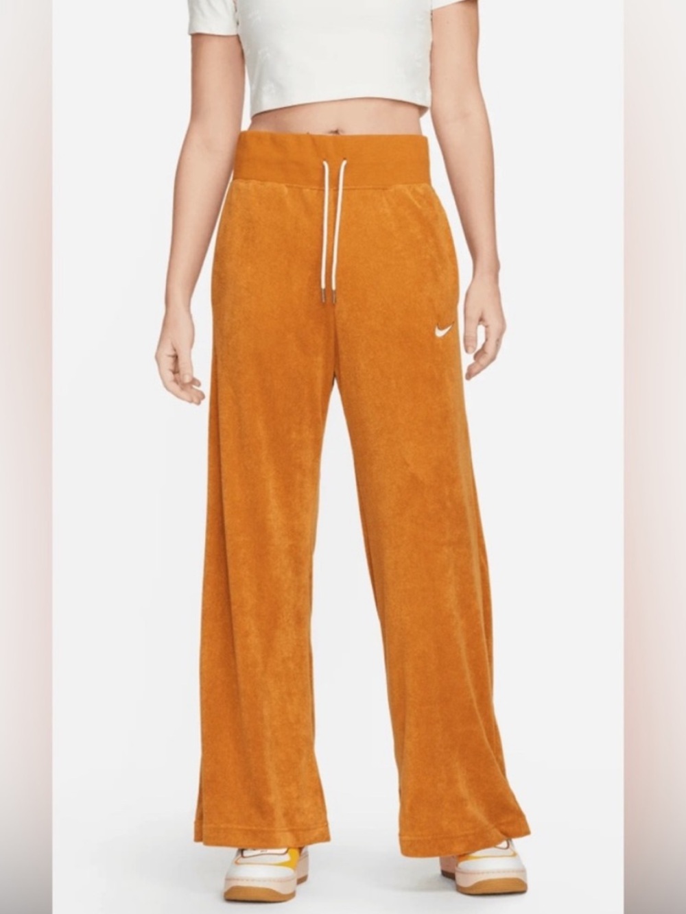 Nike Sportswear Women's High-Waisted Wide-Leg Terry Pants Size Small